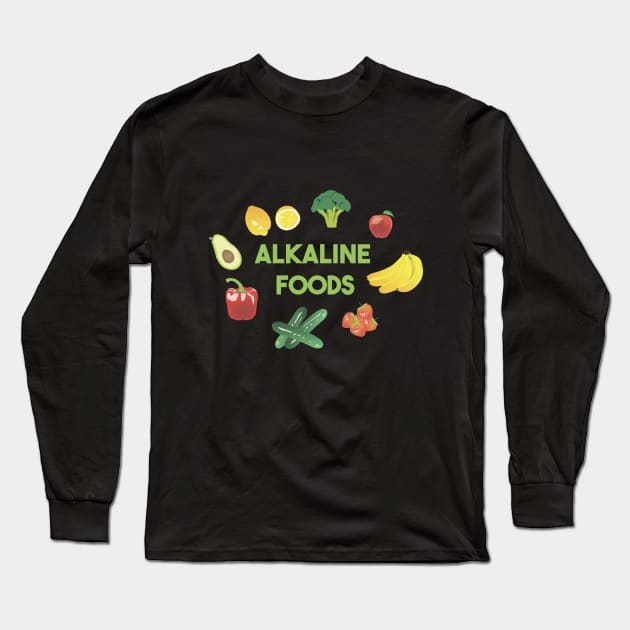 Alkaline Foods Healthy Diet Long Sleeve T-Shirt by NorseTech